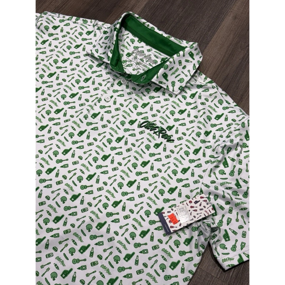 Old Row Golf Polo Mens Size 2XL Performance All Over Print‎ Beer Pong Cooler
